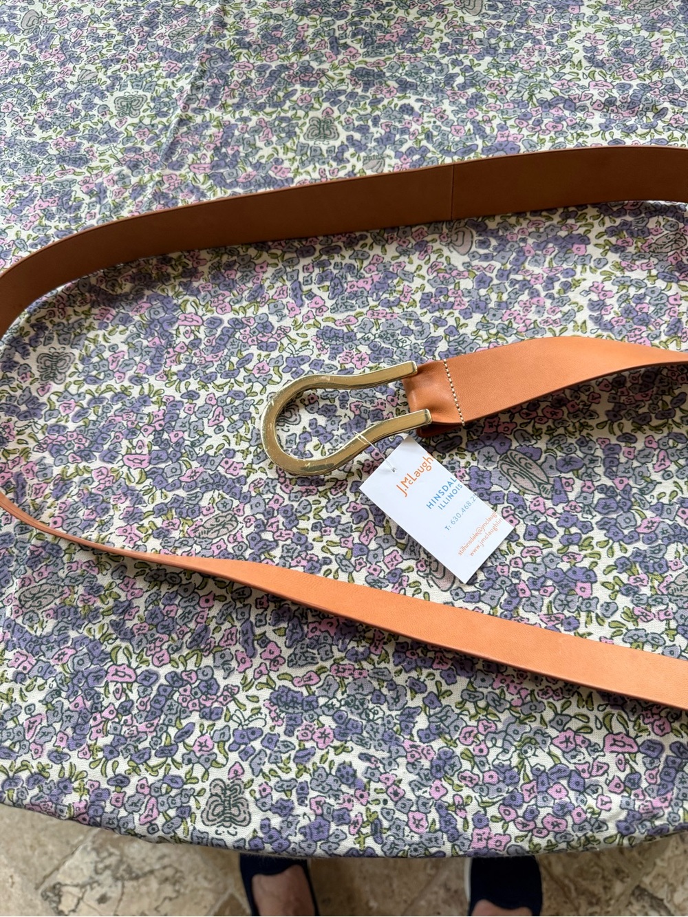 J.McLaughlin NWT leather belt. Gold accent Size M